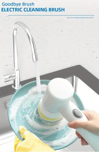 1pc Electric Spin Cleaning Brush,USB Rechargeable Handheld Kitch Cleaner Coldless Rotary Brush, Power Brush Bathroom Rechargeable Brush, Automatic Rotary Power Cleaning Brush For Cleaning